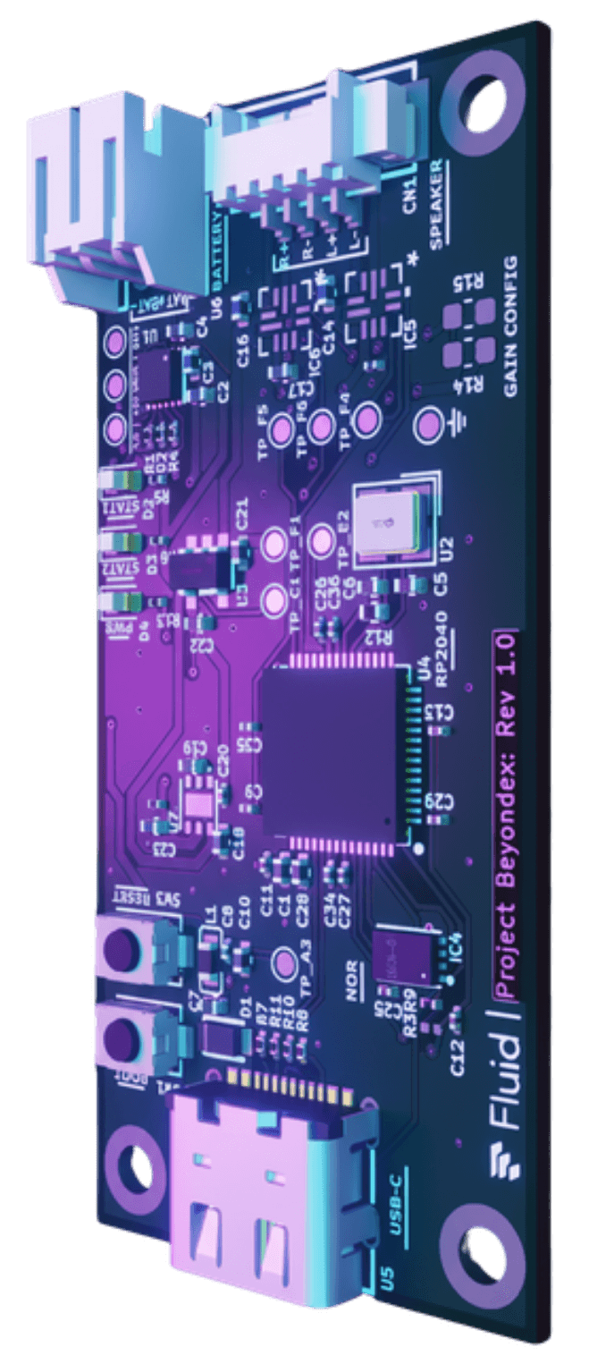 Compact audio interface PCB render